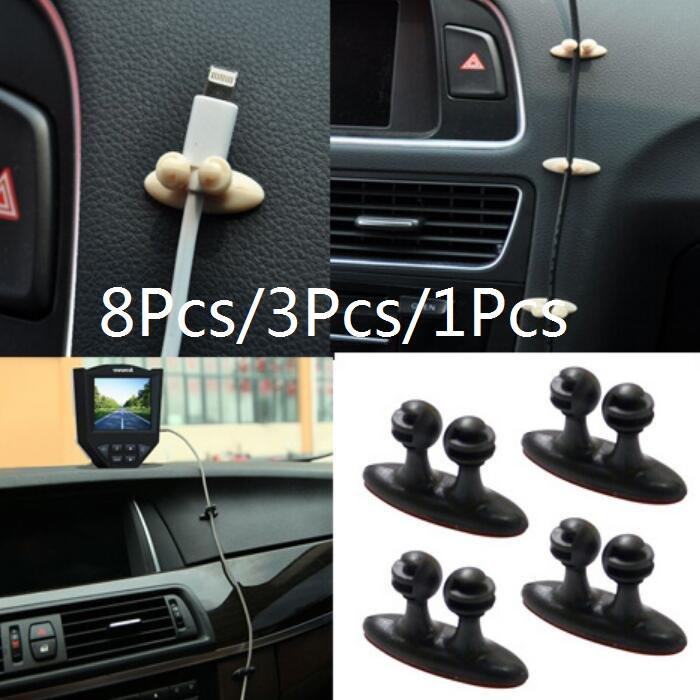 8Pcs/3Pcs/1Pcs Car Wire Cord Cable Holder Tie Clips Line Fixer Organizer Drop Adhesive