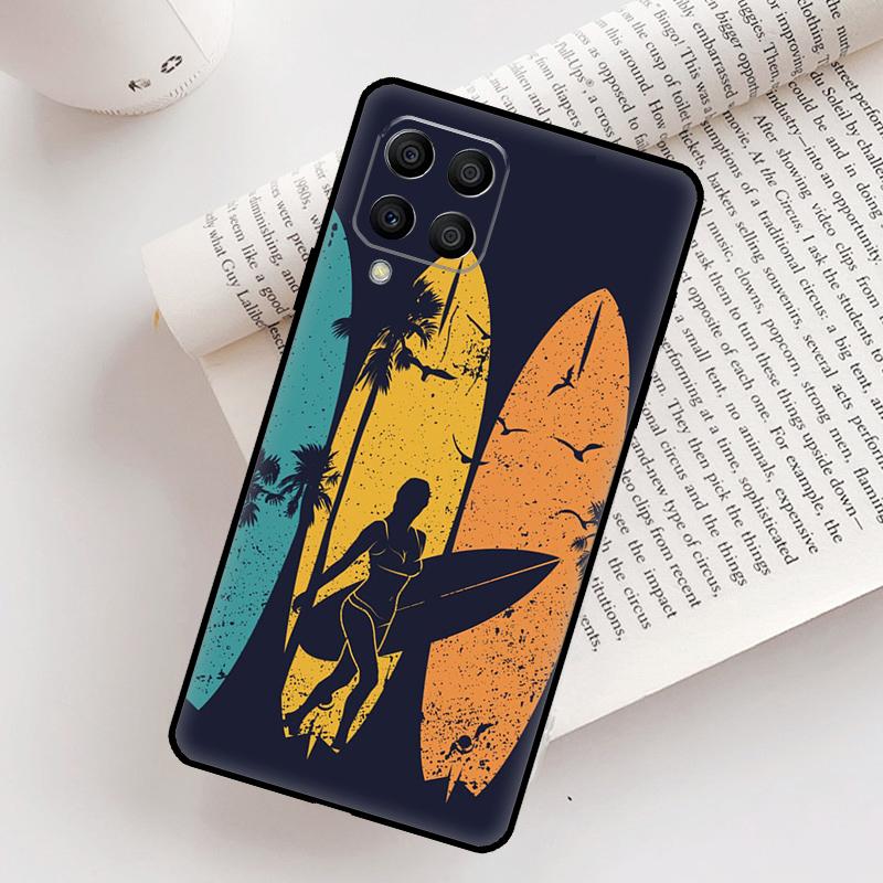 Surfing Art Surf Girl Case For Samsung Galaxy M12 M56 M06 M32 M52 M35 M55 M15 M11 M13 M14 M16 M36 M31 M53 M34 M54