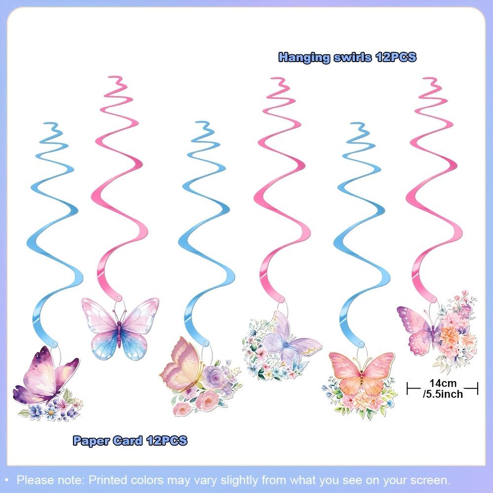 WTEMPO Butterfly-Themed Party Decorations, Spiral Butterfly Hangings, Suitable for Butterfly-Themed Parties and Birthday Celebrations
