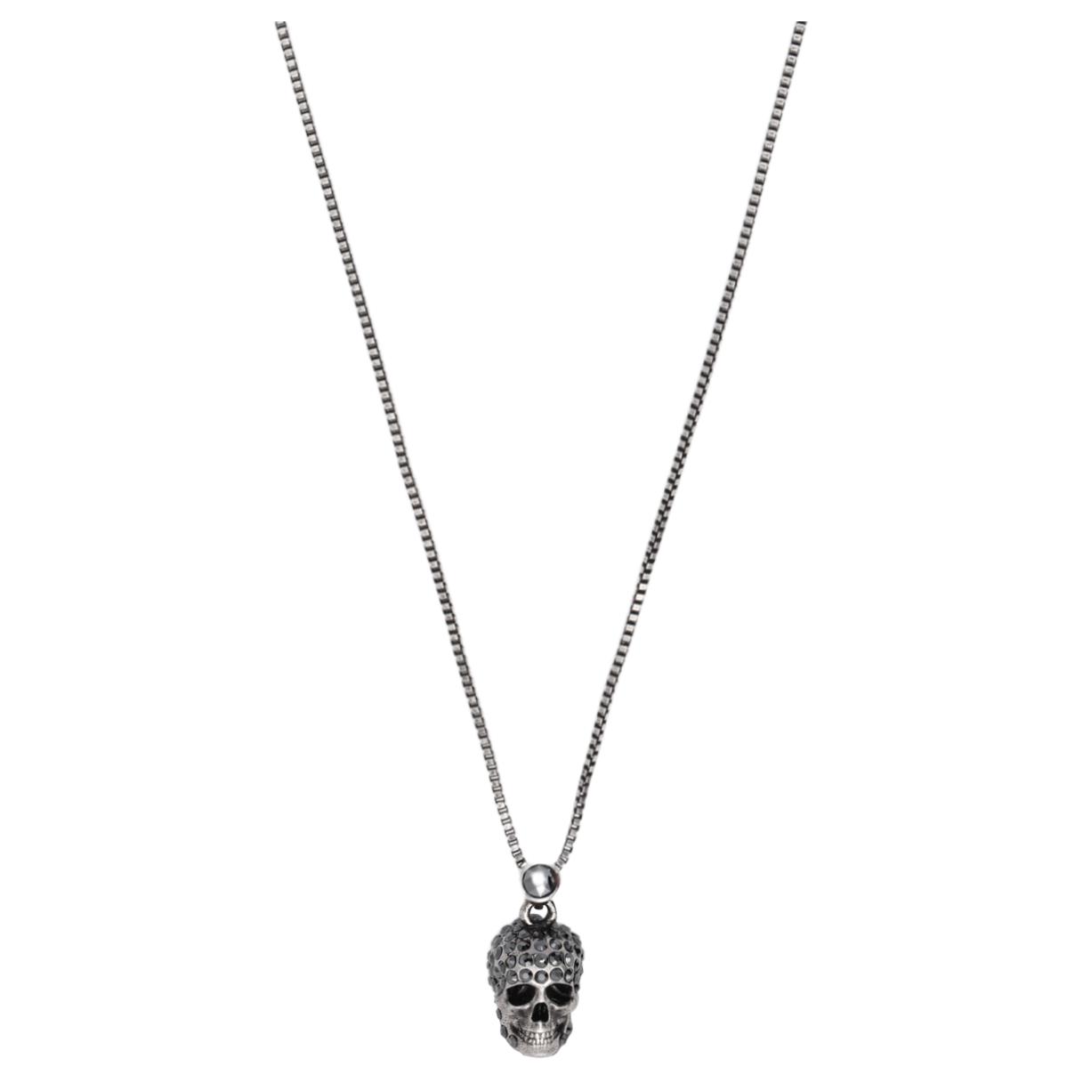 Alexander McQueen Skull Brass Necklace Unisex necklace Silver 582694J160Y-1177 Silver