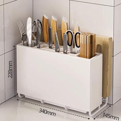 Magnetic Kitchen Knife Holder with Chopstick & Cutting Board Storage