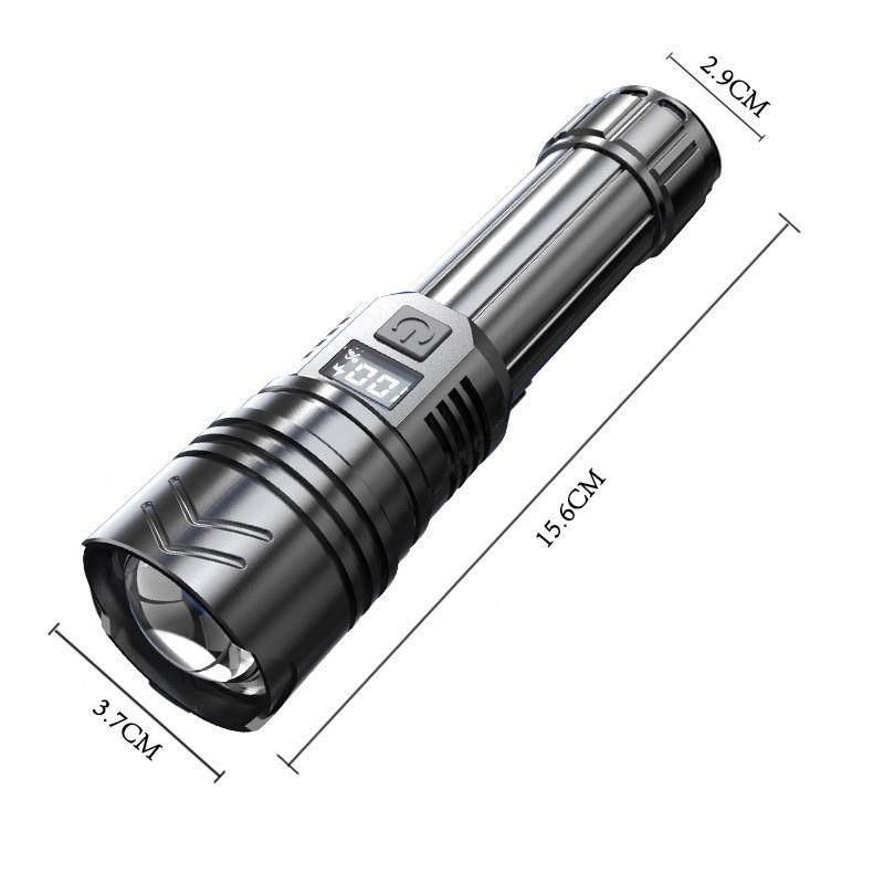 Powerful LED Flashlight Rechargeable Type-c Flashlight High Power Long Range Torch Strong Light Camping Fishing Lantern