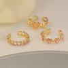 Vintage Y2K Pink Heart Zircon Bowknot Ring For Women  Boho Kpop Sweet Girls Open Finger Rings  Party Gift Jewelry