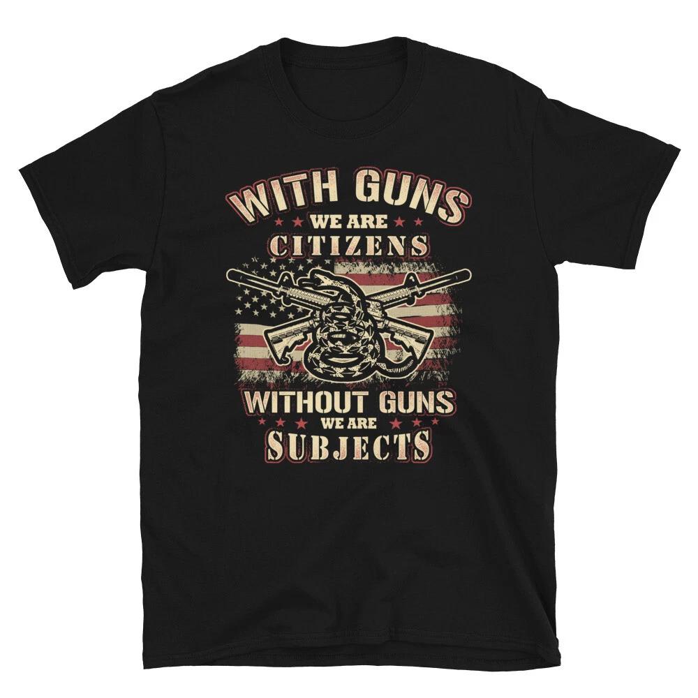 With Guns Citizen American US Patriotic Classic Fit T-Shirt XXXXL