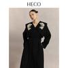 HECO New Chinese Style Winter Wool Blend Long Overcoat for Women