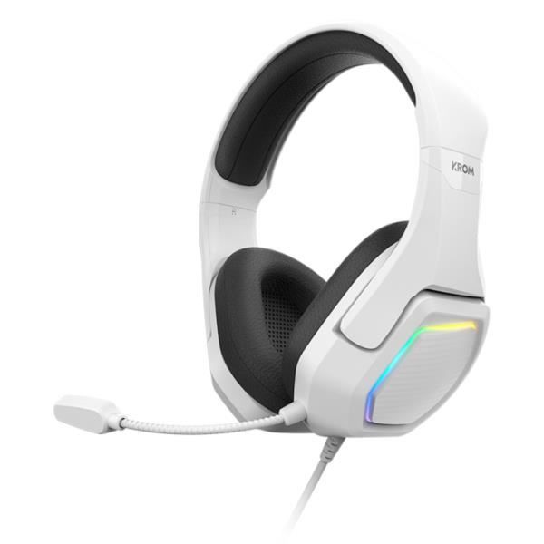 Casque Gaming - Krom - NXKROMKOPA71WH - Son virtuel 7.1 - Éclairage RVB - 50 mm
