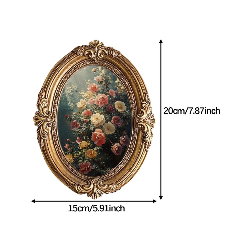 Vintage Picture Frame Photo Resin Tabletop or Wall Hanging Antique Baroque for Home Office
