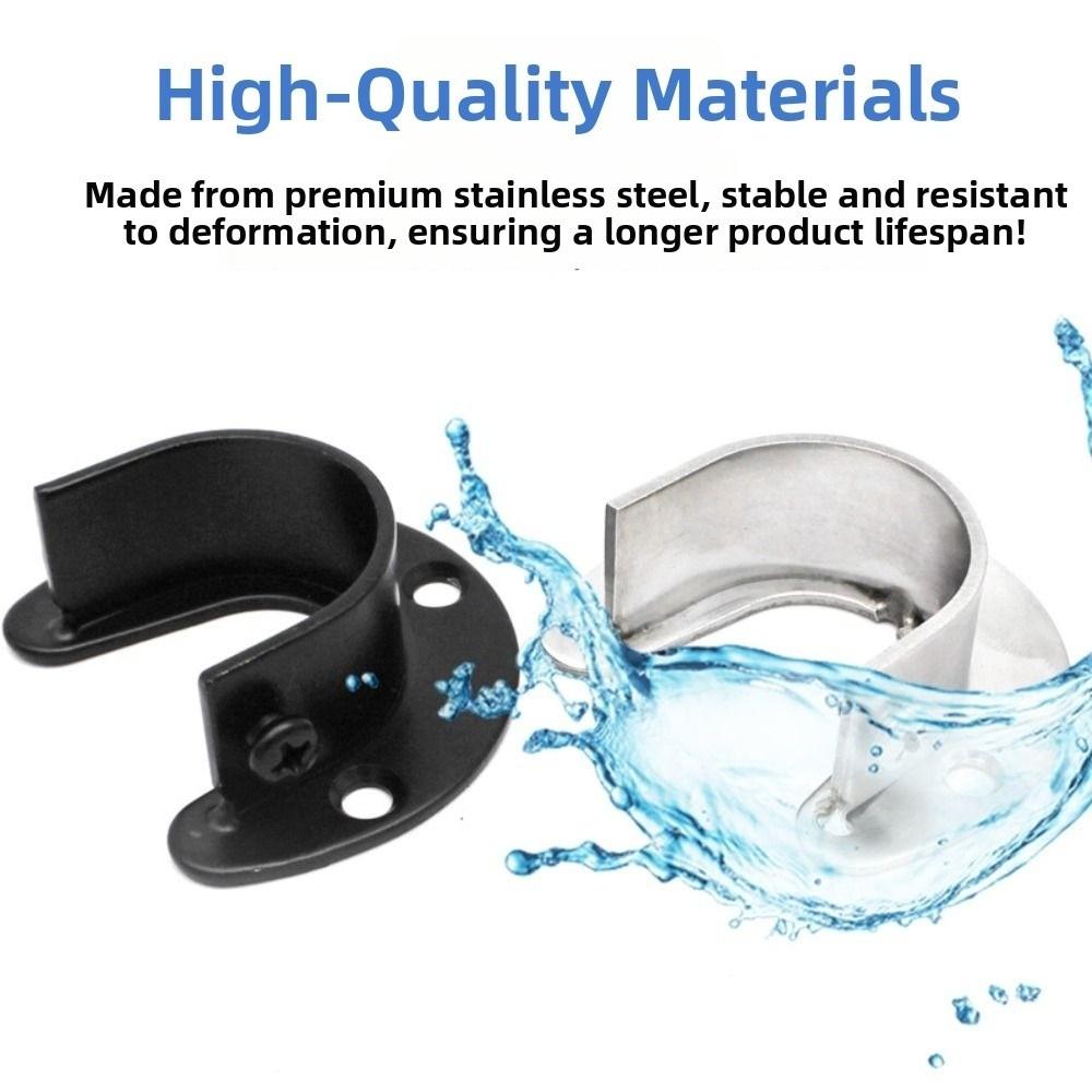 High Quality Stainless Steel Flange Seat Fixed Tube Hook Wardrobe Hanger Rod Rod Support Support Bracket Hardware Accessories