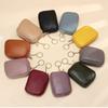 Brown Litchi Grain Pu Leather Coin Purse With Sturdy Zipper Key Ring For Daily Use Carry Cash Cards Lipstick Small Essentials