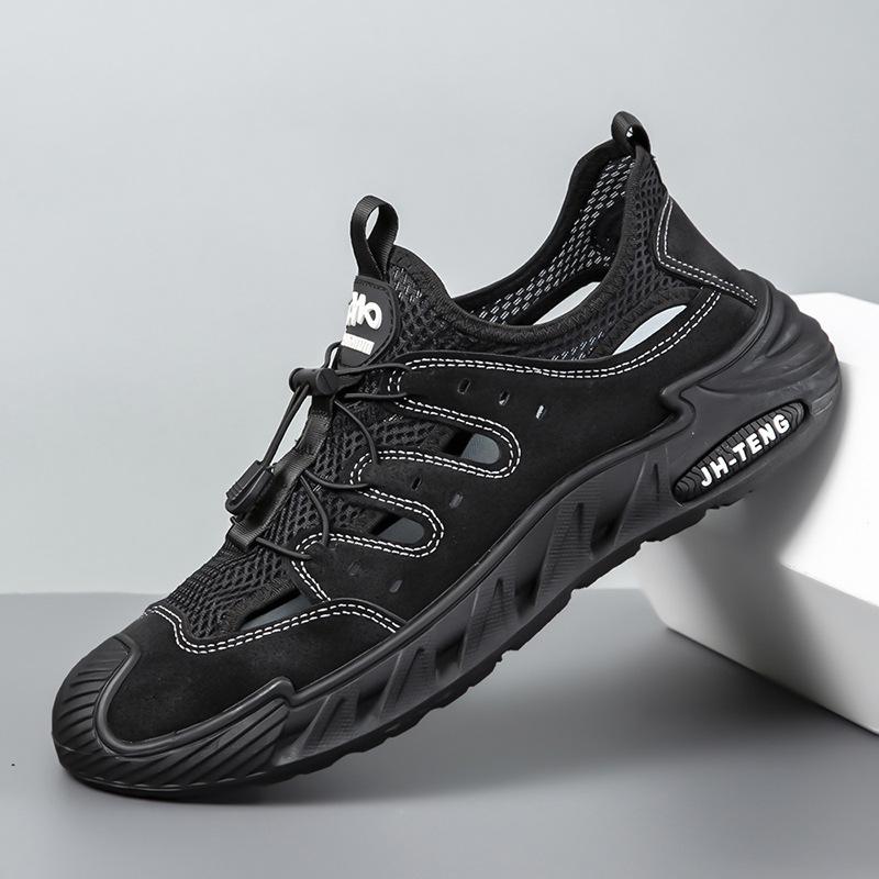 Large size bag head sandals summer new outdoor hole shoes men's popular casual shoes breathable versatile hollow men's shoes