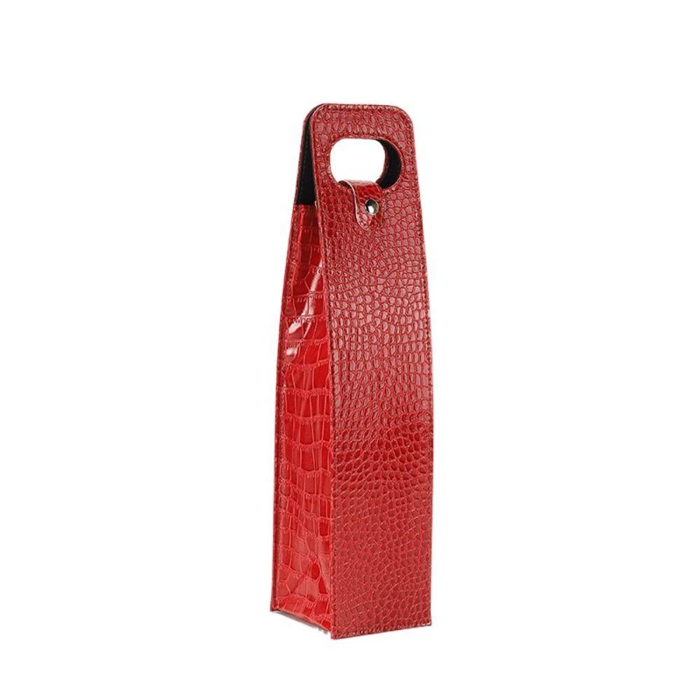 With Handles Leather Wine Bags Single Bottle Packaging PU Leather Wine Bottle Packaging Bag Business Style