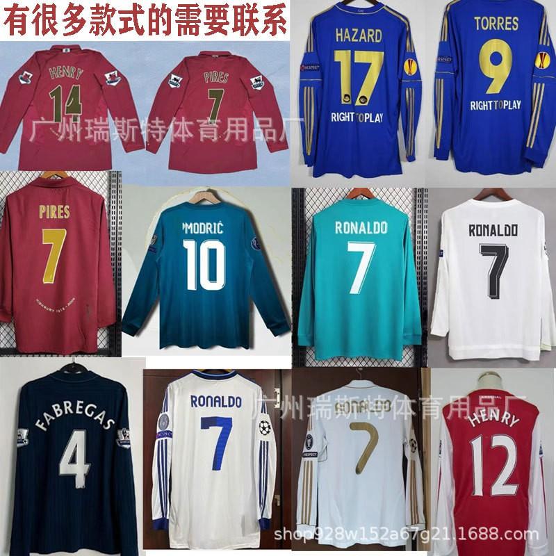 Retro Real Madrid 2016-17 Away Long Sleeve Football Jersey Cristiano Ronaldo 7 Bale 11 Chelsea 2012-13 Home Short Soccer