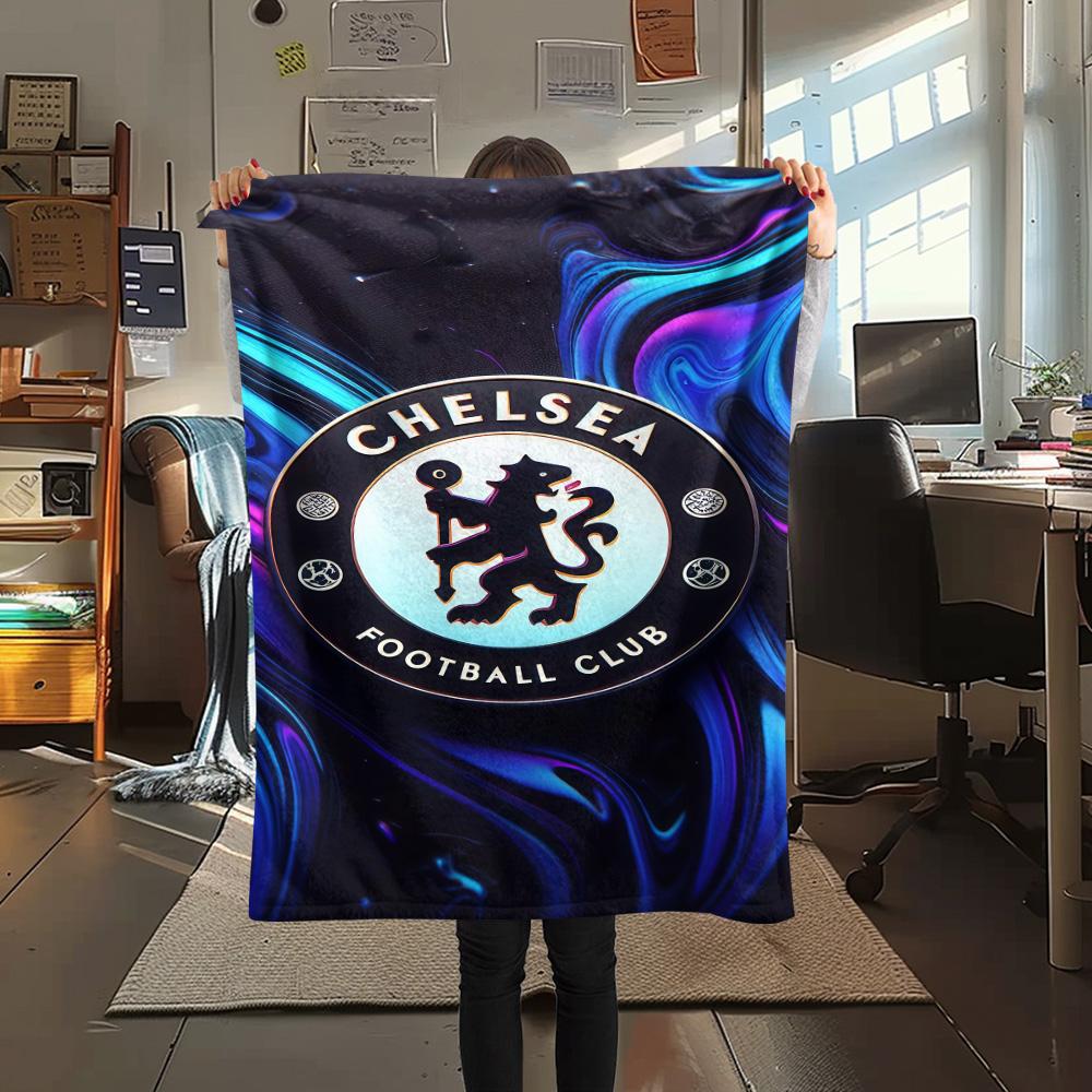 Chelsea FC logo Print FlAannel Blanket, High quality Comfortable for All Seasons, Home Decor, Warmth and Comfort