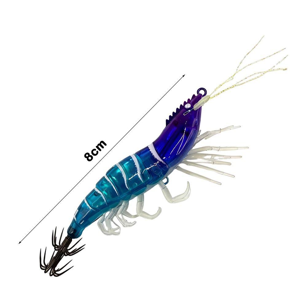 Shrimp 10.9g 80mm Squid Jig Luminous Horizontal Slow Sinking Lure Webfoot Wood Shrimp Artificial Calamar Cuttlefish Fishing