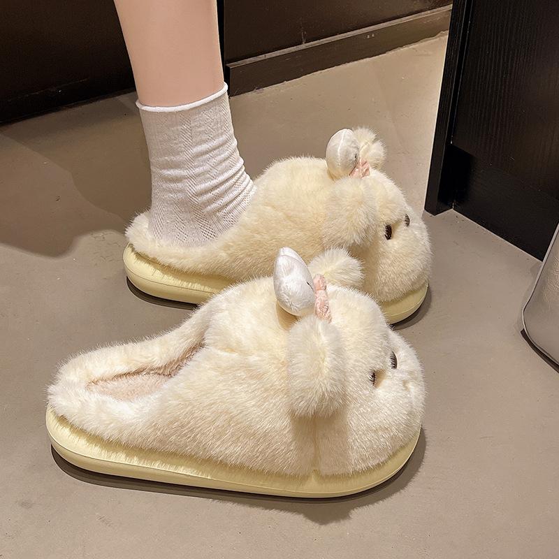 Niedliche Cartoon Koch Bär Baumwollpantoffeln Damen Herbst und Winter neu Indoor Zuhause Mao Mao Wochenbettpantoffeln