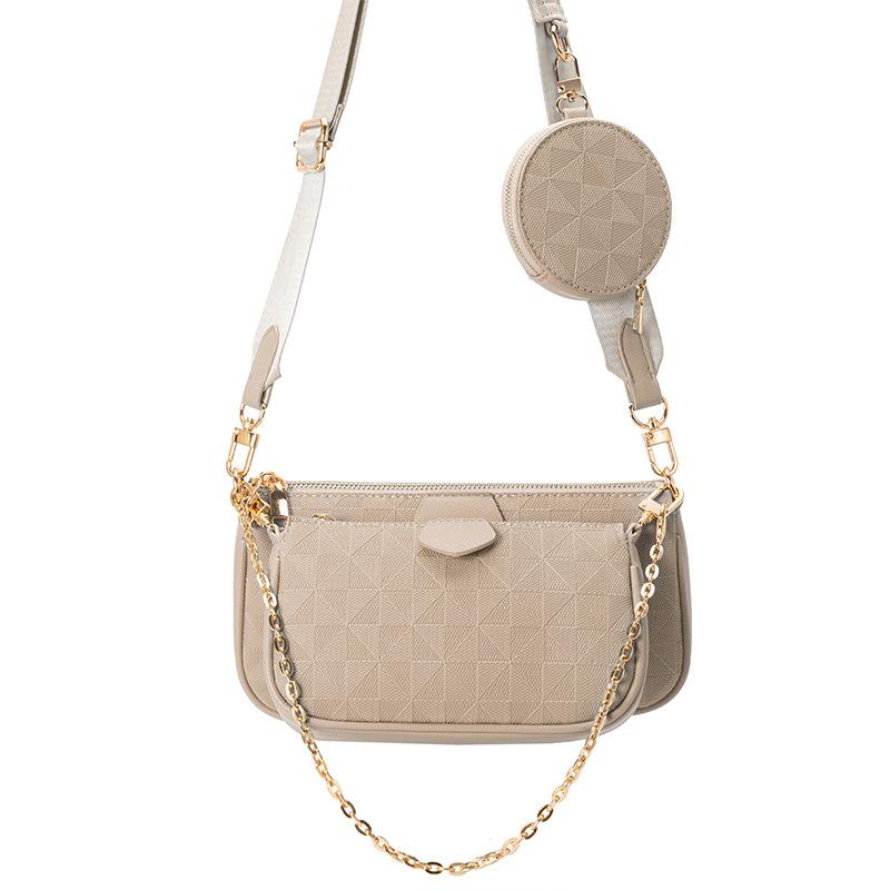 Women's Embossed Windmill Flower Single Shoulder Crossbody Bag Three In One Armpit Bag Versatile Fashion Three Piece Set