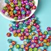 4 * 7Mm Acrylic Luminous Russian Letter Beads Bracelet Necklace Beaded Loose Beads Diy Jewelry Accessories