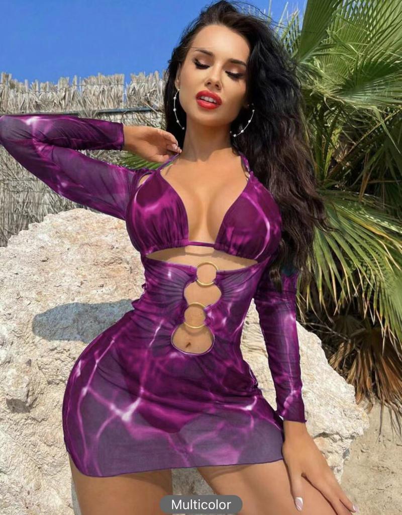 Cikini-Three-Piece Split Bikinis Set for Women, Sexy Swimsuit, Beach Swimwear, Bathing Suit, Summer