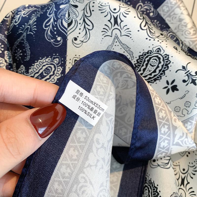 100% Real Silk Scarf Women Square Neck Shawls Wraps for Ladies Foulard Scarves Pashmina Female Hijab Bandana Bufanda Écharpe