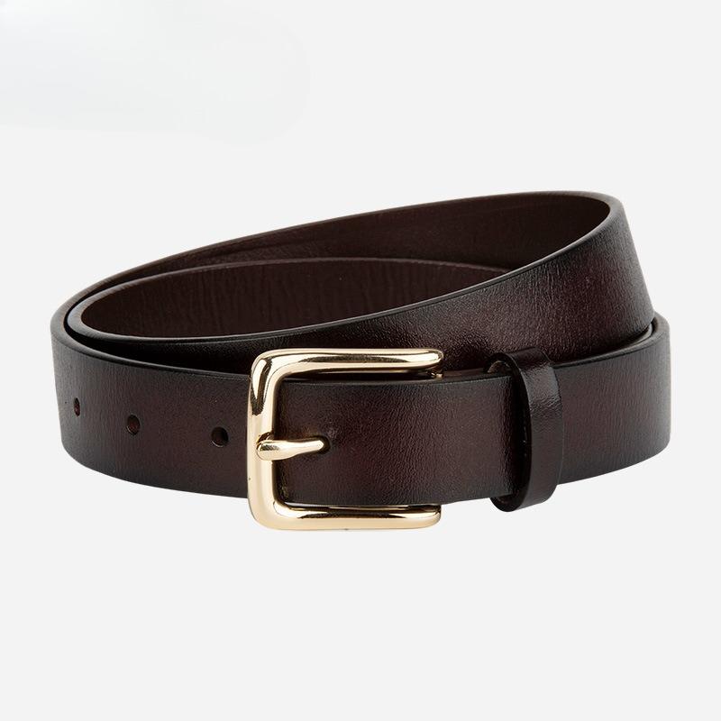 Women's Genuine Leather Ins Style Genuine Leather Belt Casual Simple Commuting Versatile Dress Jeans Belt Decorative Belt