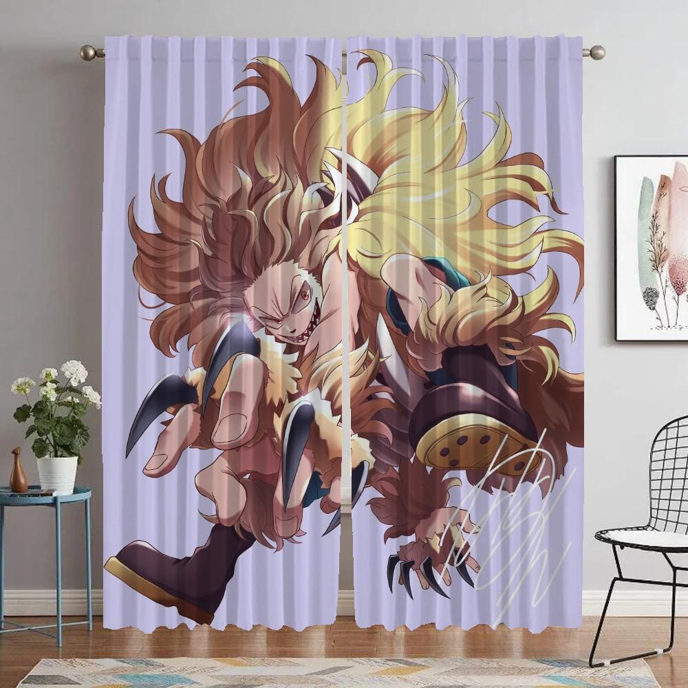 My Hero Academia Vorhänge für Wohnzimmer Vorhang für Zimmer 2 Paneele Raumteiler Halloween Dekoration Heimtextilien Vorhänge Küche