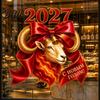 Decorative Wall Stickers 2027 Year of Goat Window Cling, Static Decal with Red Bow, Chinese Easy Apply Art New Glass Sticker, Reusable PVC Decor