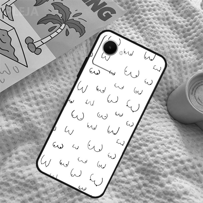 Boobs Art Case For Realme GT6 GT7 Pro C67 C65 C63 C61 C55 C53 C51 C35 C71 C75 11 12 13 14 15 Pro Plus