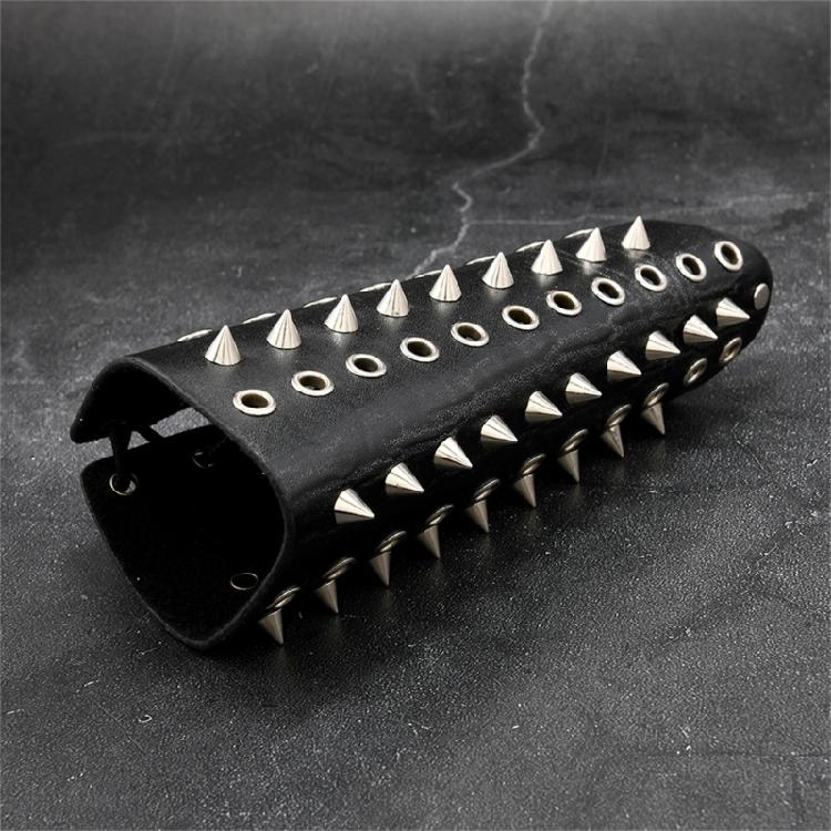Victorian Arm Bracers With Metal Rivets Studs Wax Rope Laceup Design For Theme Occasion Halloween Party Dressingup Props