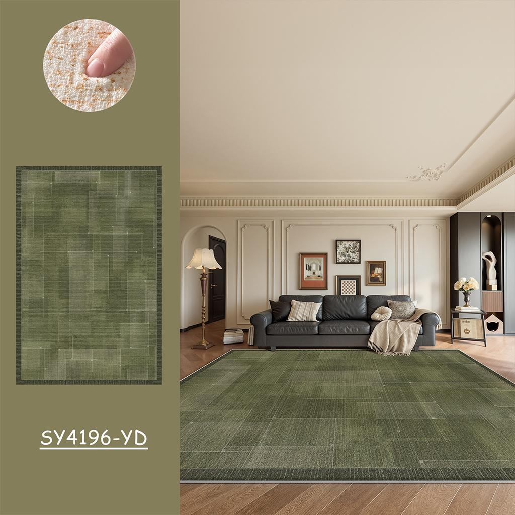 Retro Style Green Carpets For Living Room Large Area Bedroom Fluffy Soft Lounge Cloakroom Floor Mat