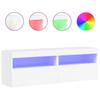VidaXL Wall-Mounted TV Furniture with LED Lights 2 Pcs, Hanging TV Cabinets with Storage, Floating TV Furniture 837184