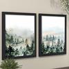 2pcs/set Landscape Art Oil Painting Canvas with Wood Frame Draw Wall Decor Home Room Decorations