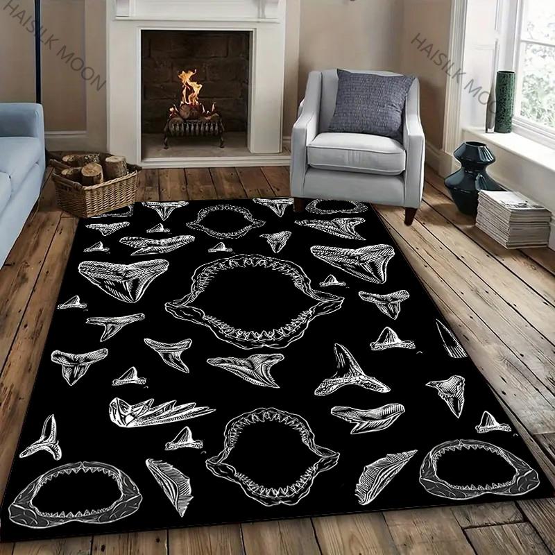 Haiangriff Teppiche! Rutschfest Schalldämmung, Wohnzimmer Schlafzimmer Eingangstür Sofa Büromatten Moderner Stil Dekorativer Teppich