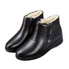 Leather Boots 2024 New Winter Middle-aged Flat Bottom Shoes for Women Soft Bottom Non-slip Wool Warm Cotton Shoes Women Boots