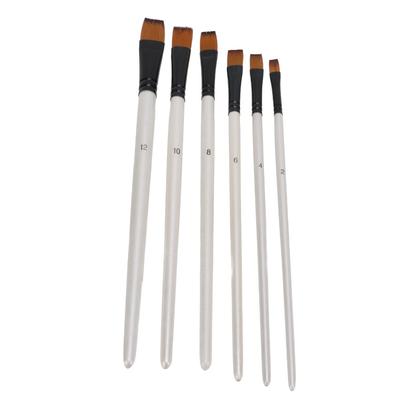 6pcs Versatile Paint Brush Set Flat & Angled Shapes Watercolor Brushes  For Craft Projects