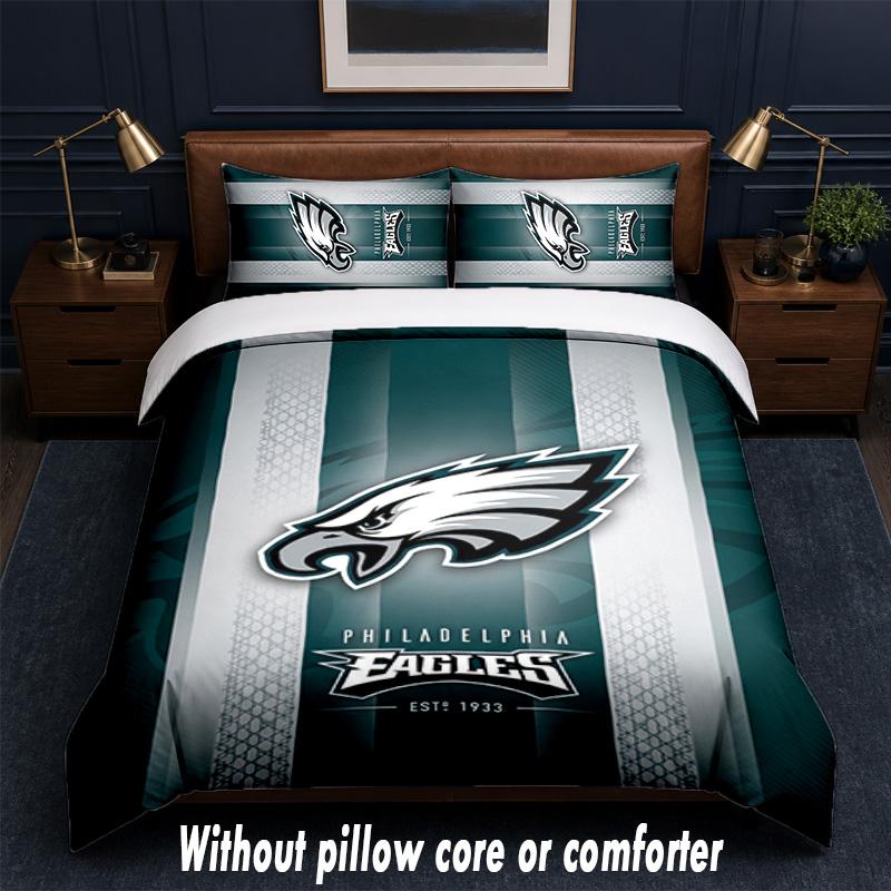 Set Biancheria da Letto Design Philadelphia Eagles 1 Copripiumino + 2 Federe Morbido Traspirante Biancheria da Letto per la Casa