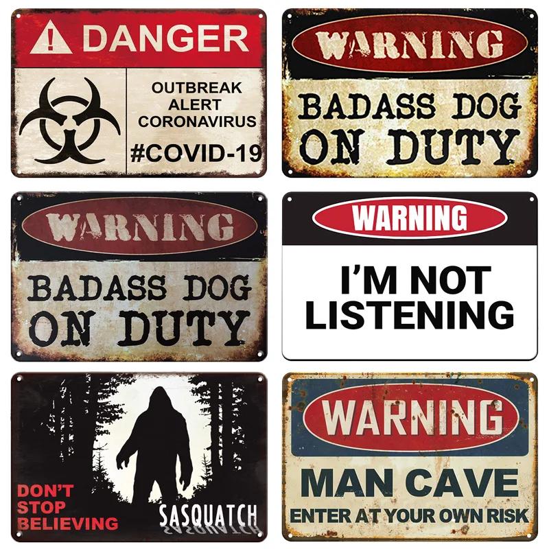 Warning No Farting Slogan Vintage Metal Tin Signs Home Bar Pub Decorative Plates Danger Retro Sign Wall Stickers Art Poster