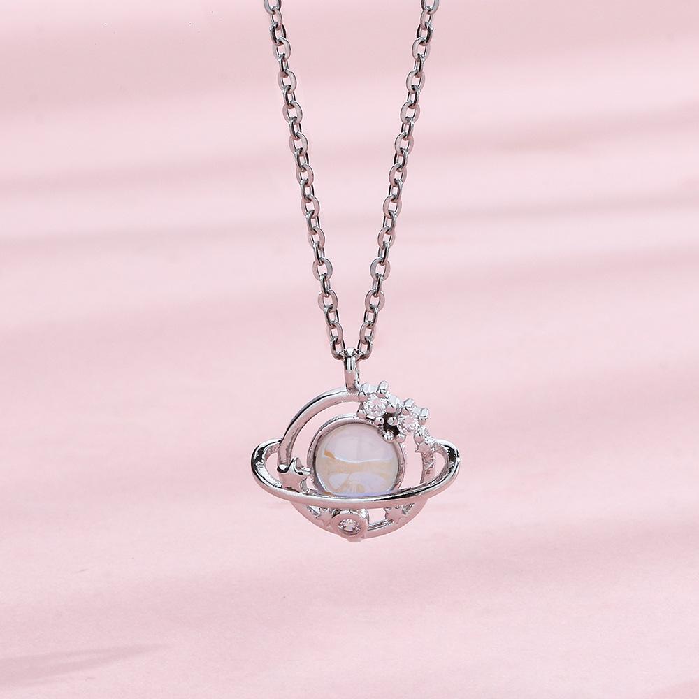 MOCHAMIK Collana Pianeta in Argento Sterling 925 per Donne e Uomini