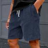 Men's Casual Shorts - Elastic Waist, Loose Corduroy, Trendy Multi-Pocket Shorts