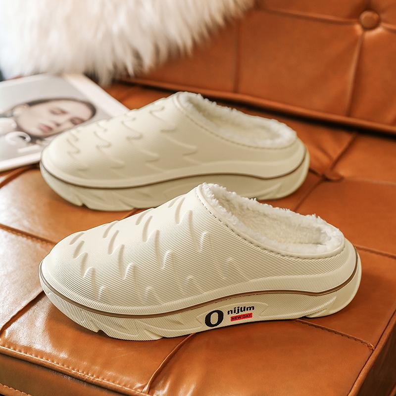 Winter Men's Warm Slippers Cotton Slippers Wrap Heels Outdoor Indoor Warm Shoes Men Home Bedroom Plush Warm Slippers 38-45