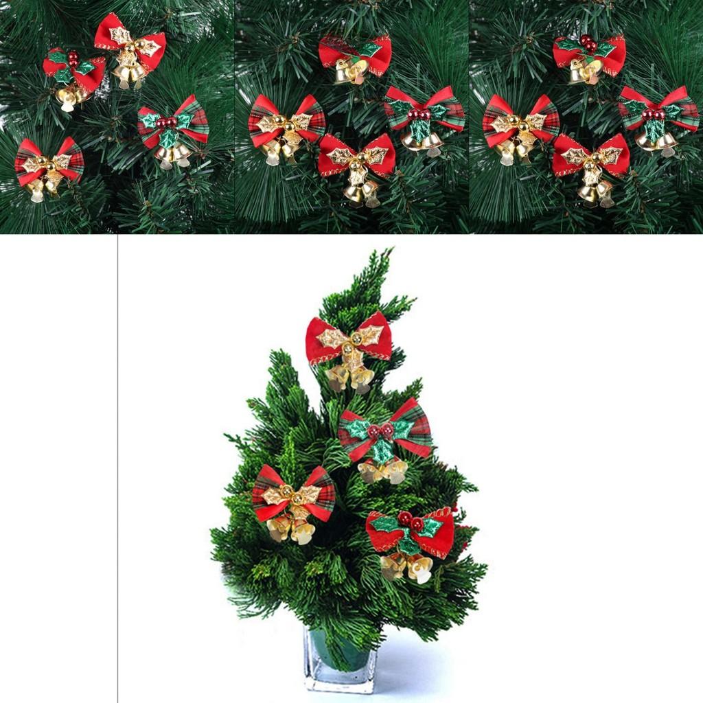 Charmant Ensemble Miniature de Cloches à Nœuds de Noël Pour Couronnes Élégantes et Décorations de Fêtes