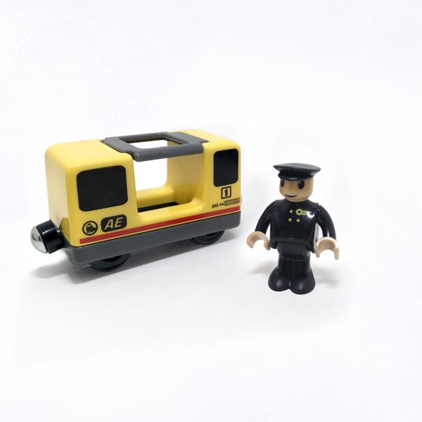 

W2 Rlectric Car Harmonious Train Compartment Магнитная связь Совместимая деревянная дорожка Совместима со всеми Тип 1:64 лимонно-желтый