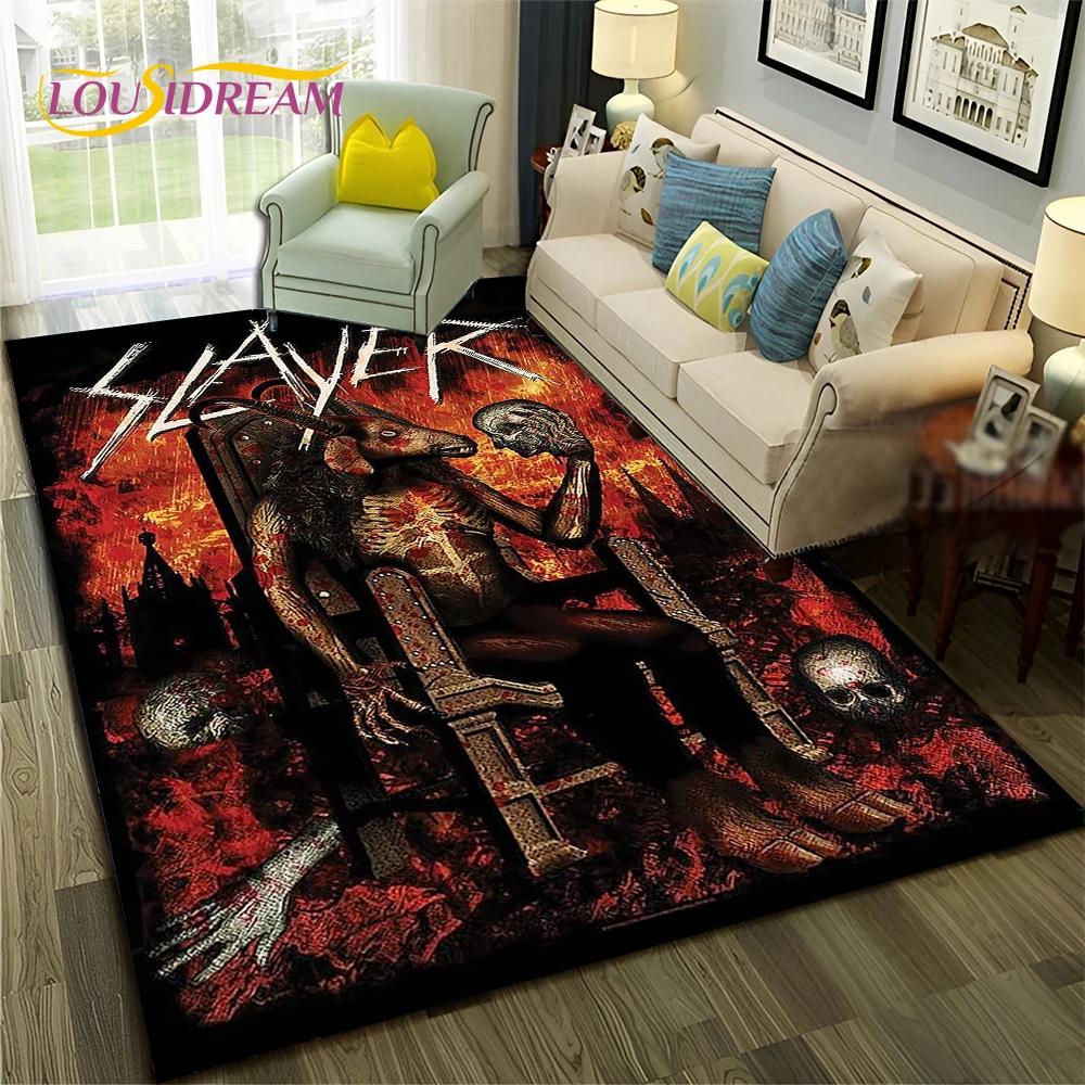 Heavy Metal Band Slayer Rock Carpet Rug for Home Living Room Bedroom Sofa Doormat Decor,kids Play Area Rug Non-slip Floor Mat