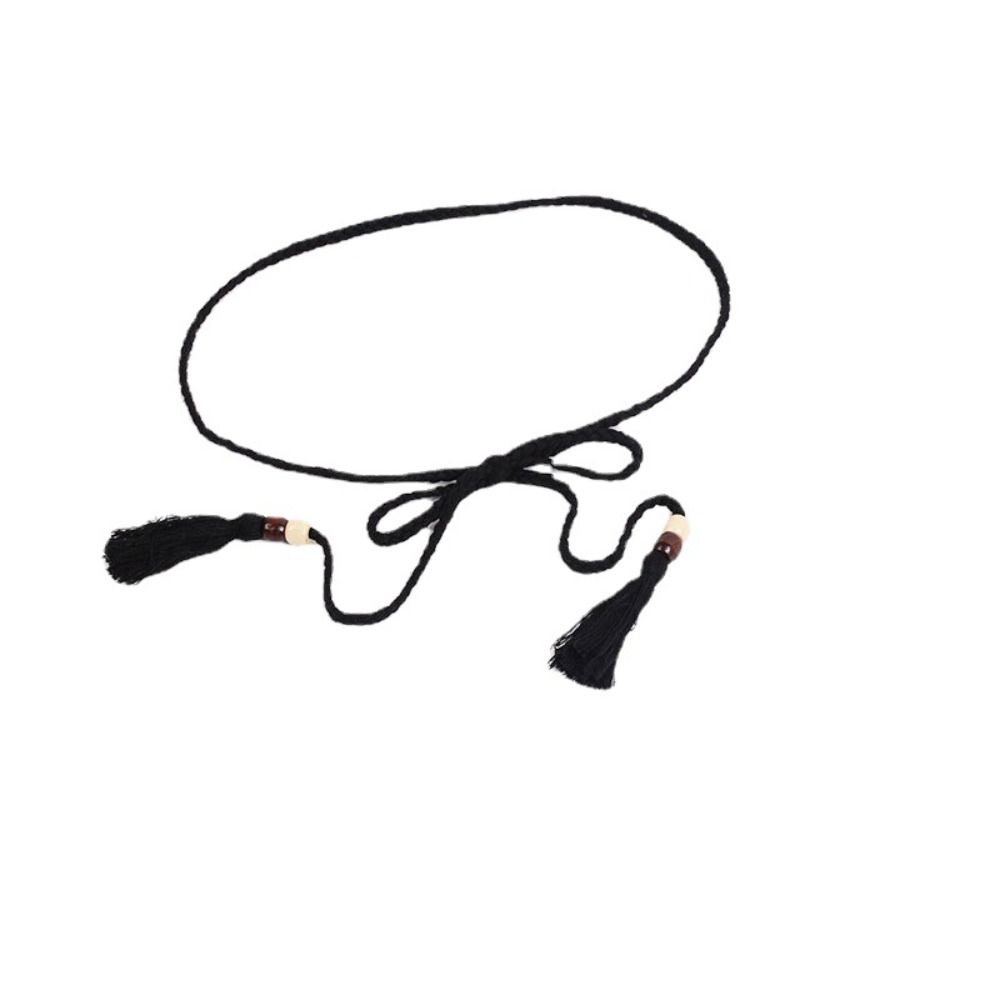 Solid Color Boho Rope Chain Tie Waistband Fashion Accessories Tassel Dress Belt  for Beginners