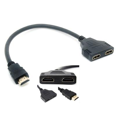 Cable divisor HDMI macho a HDMI doble, adaptador divisor en Y para HDMI HD LED