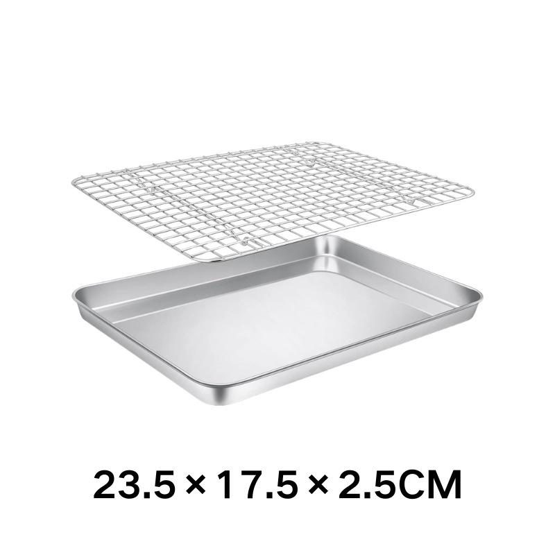

Stainless Steel Baking Pan Tray With Removable Wire Rack Bbq For Even Heat Distribution And Food Presentation Kitchen Gadgets S