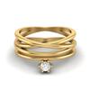 3mm Round Moissanite 925 Sterling Silver Gold Vermeil Twisted Women Wedding Ring