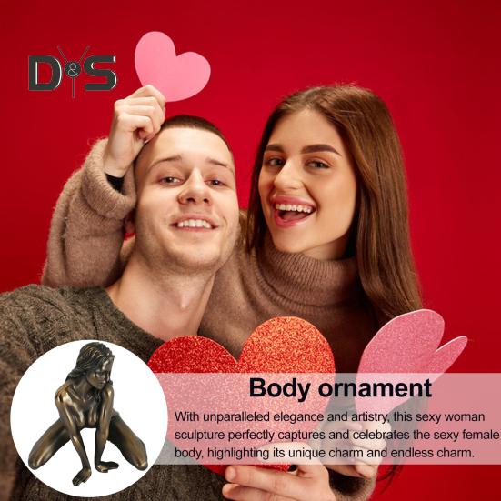 Statua di donna sexy da 5 pollici in resina, figura femminile nuda, statua da tavolo, scultura per comodino, caminetto, amanti dell'arte e collezionisti
