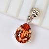 Orange Sapphire 925 Sterling Silver Pendant Certified 13 Ct Natural Gemstone