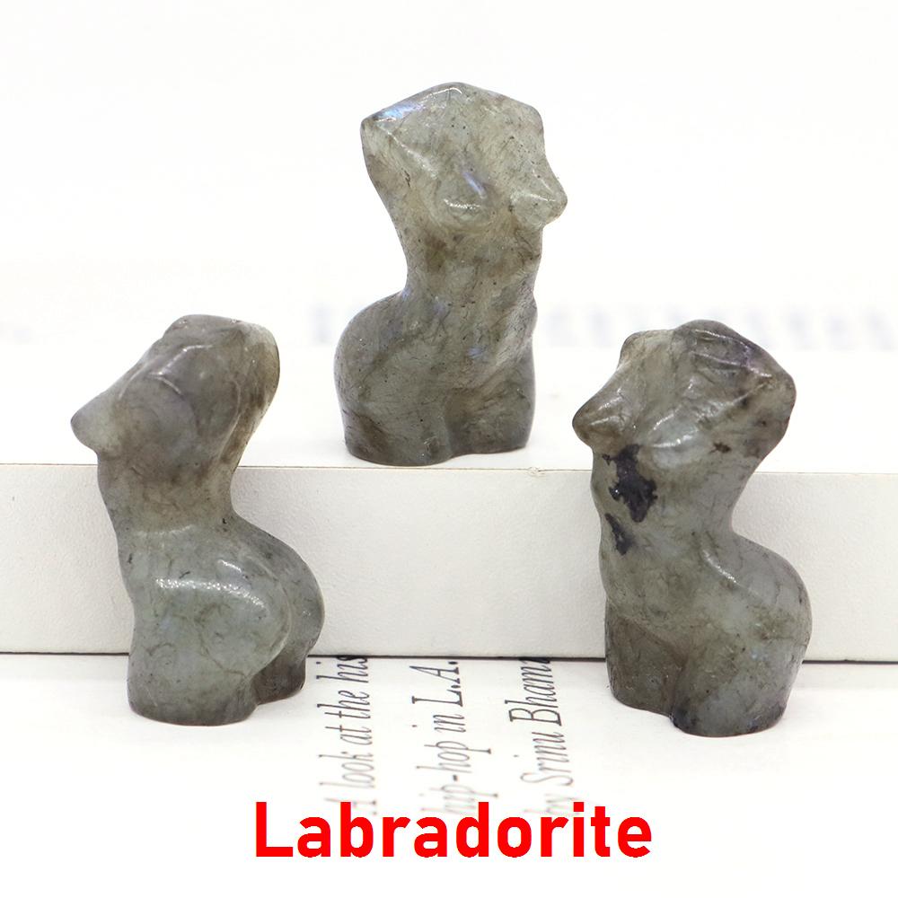 1,2" Sexuelle Damenmodell-Statue Heimdekoration Heilkristall Geschnitzter Edelstein Weiblicher Körperbüste Figur, Reiki Rosenquarz Göttin Geschenke