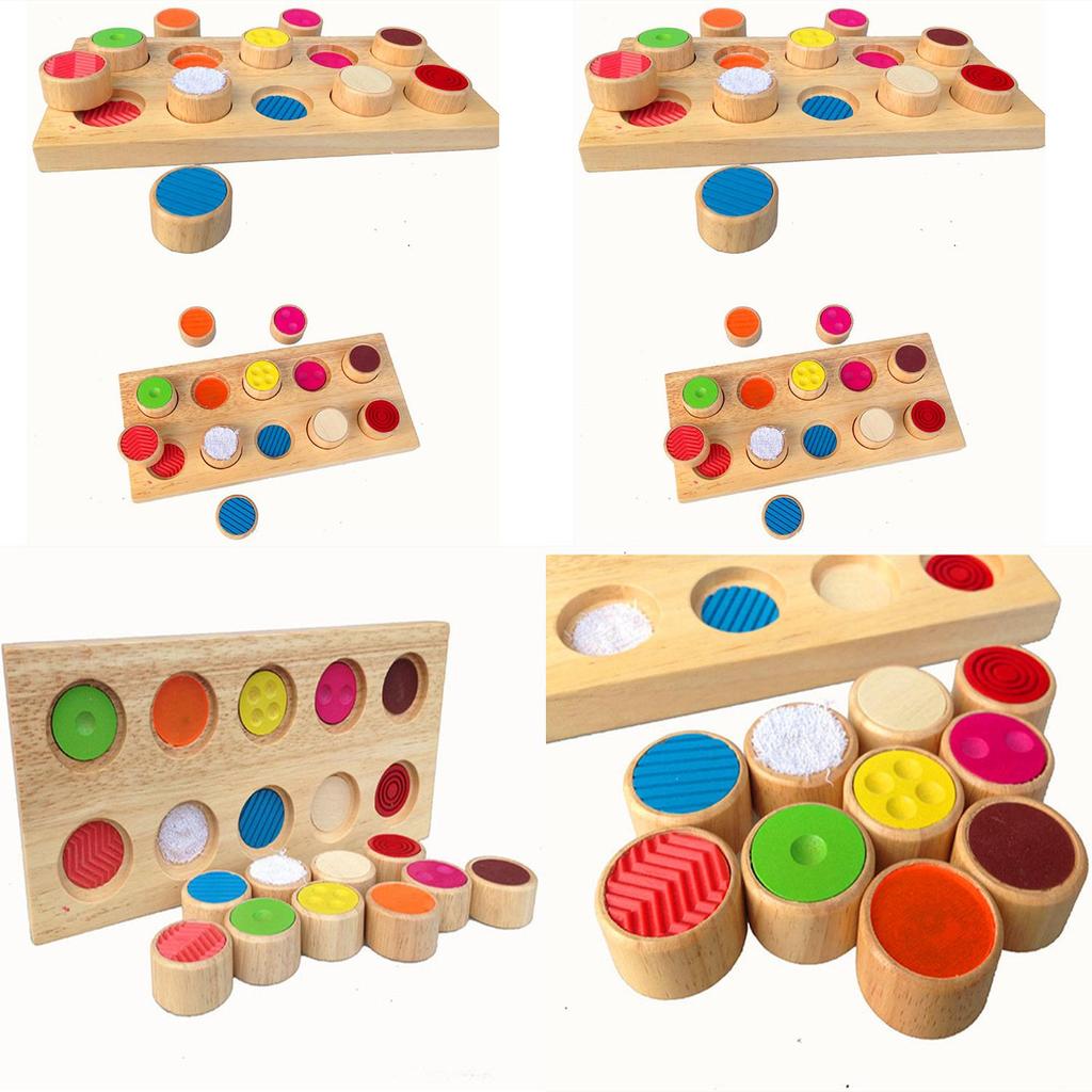 Wooden Sensory Touch Board For Toddler Color Recognition And Cognitive Development